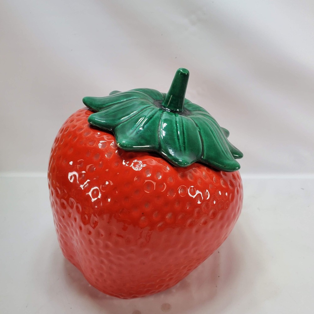 Marcia of California Strawberry Cookie Jar Red Vintage MCM Ceramic‎ USA